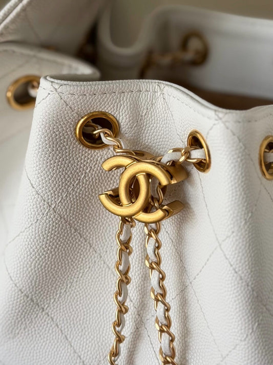 Chanel 25 Mini - White Leather