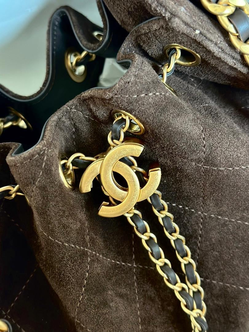 Chanel 25 Mini Suede Brown