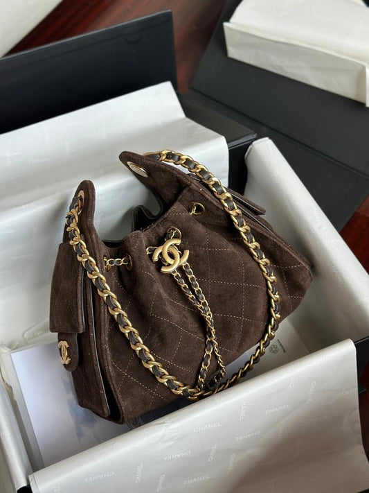 Chanel 25 Mini Suede Brown
