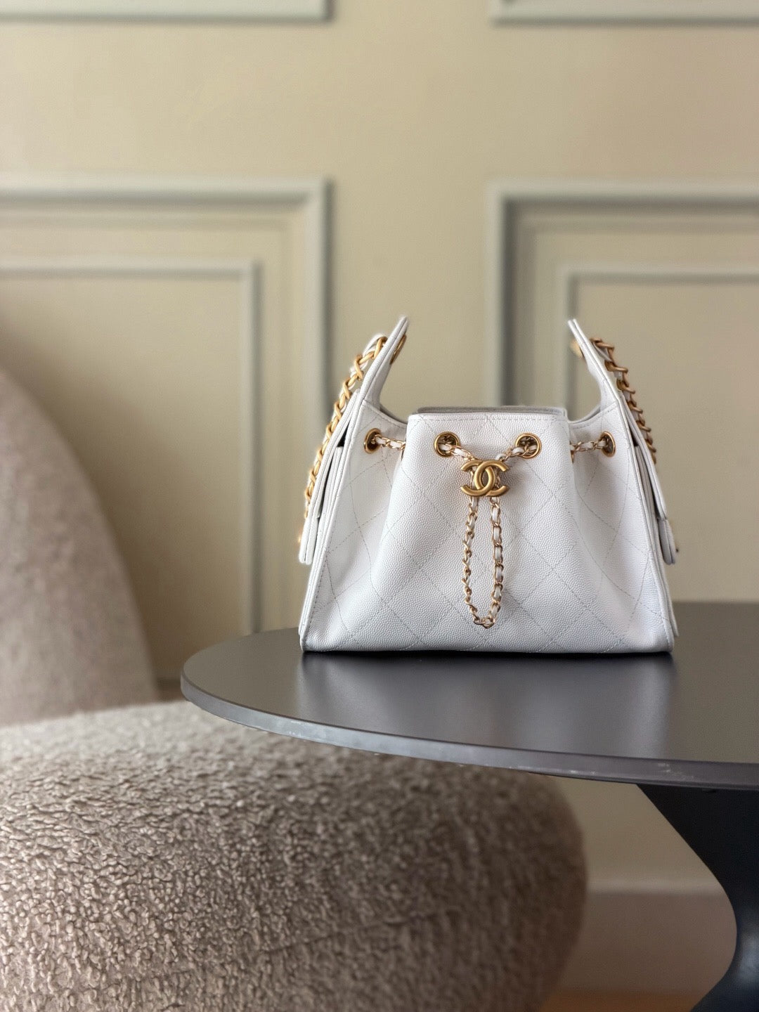 Chanel 25 Mini - White Leather