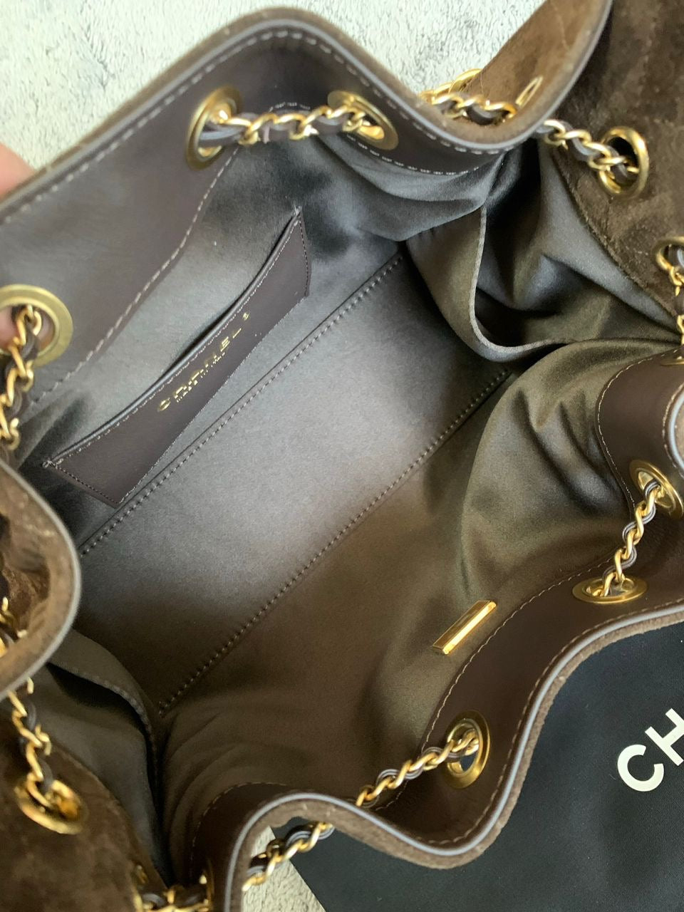 Chanel 25 Mini Suede Brown