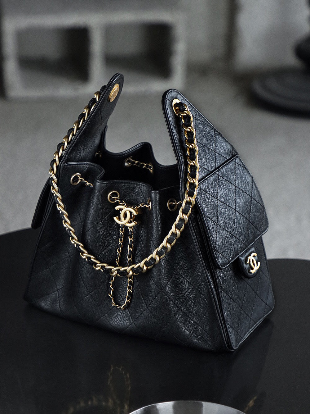 Chanel 25 Black Caviar Small