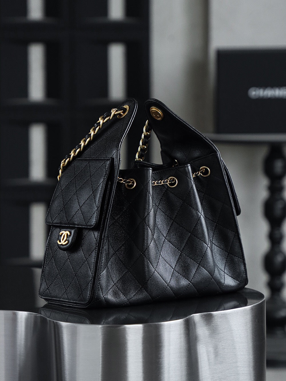 Chanel 25 Black Caviar Small