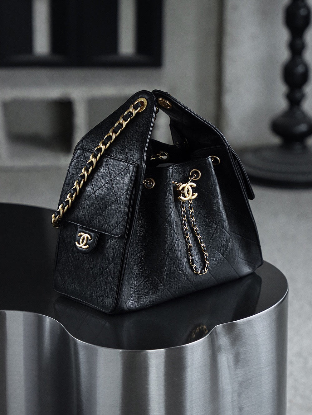 Chanel 25 Black Caviar Small