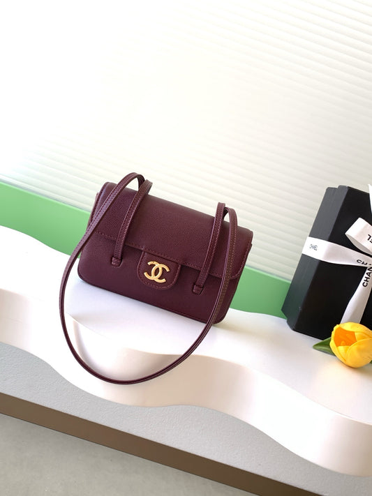 Chanel Flap Shoulder Bag - Burgundy