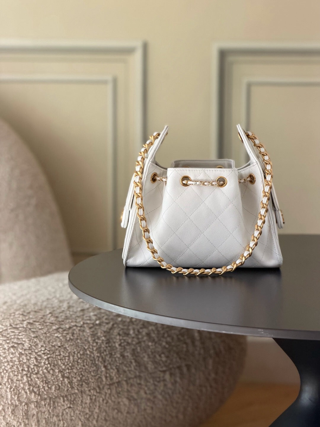 Chanel 25 Mini - White Leather