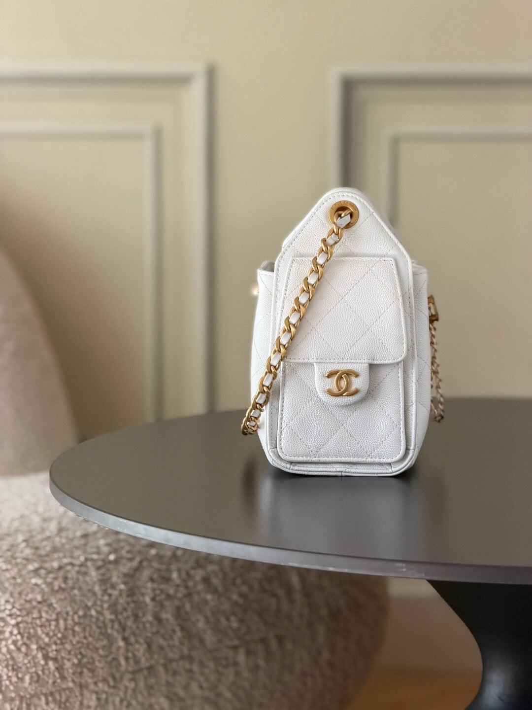 Chanel 25 Mini - White Leather