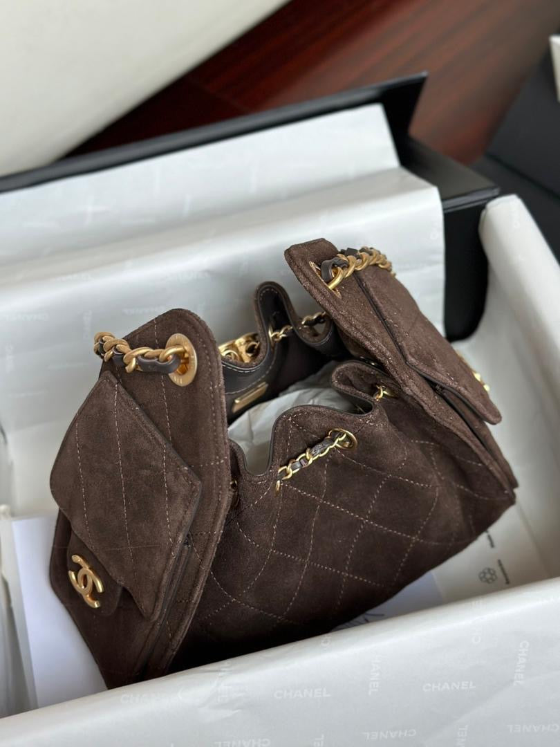 Chanel 25 Mini Suede Brown