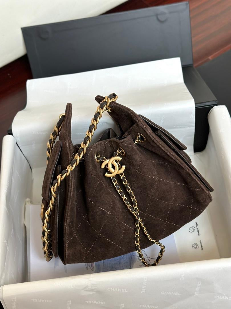Chanel 25 Mini Suede Brown